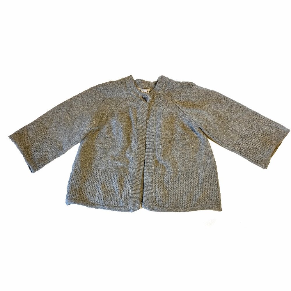 Lucy & Laurel Woman 1X grey wool blend sweater shrug